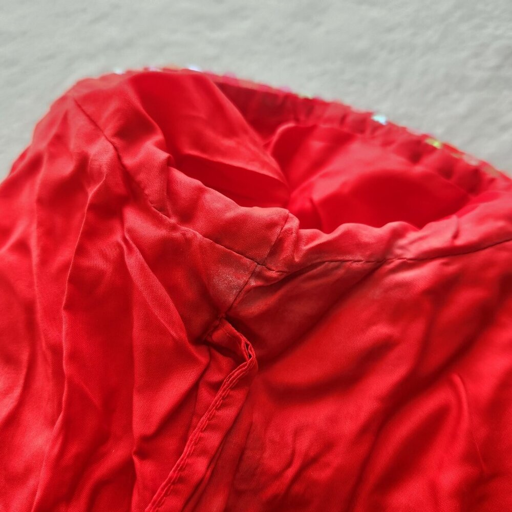 Vtg 90s Vicky Tiel Red Sequin Dress Sz‎ 44 Paris Couture Off Shoulder Cocktail - Picture 13 of 16